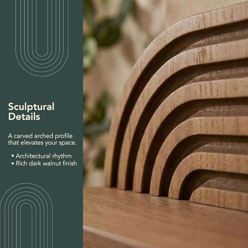 Image of Dark Walnut Floating Wall Shelf Set of 2, Wall Mounted Rustic Farmhouse Solid Wood Shelves - Modern for Bedroom, Bathroom, Living Room, Kitchen Decor & Storage