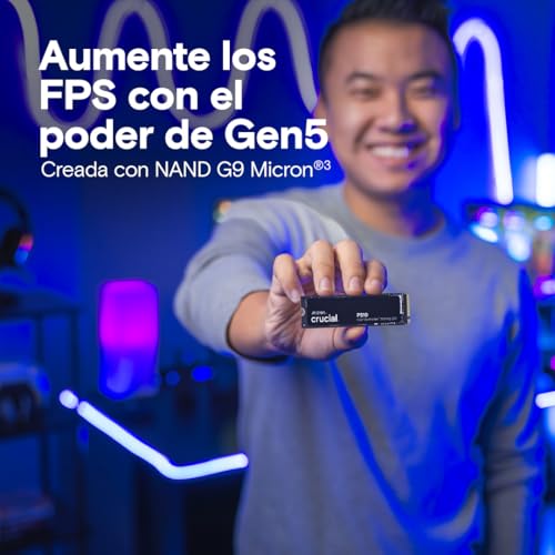 Miniatura 3 de Crucial P510 Ssd 1tb Pcie 5.0 X5 Gen5 Nvme M.2, Velocidades De Lectura Hasta 11.000 Mb S, Escritura 9.500 Mb S, Ordenador Portátil Y De Sobremesa, Tlc Nand, Disco Duro Interno- Ct1000p510ssd8-01