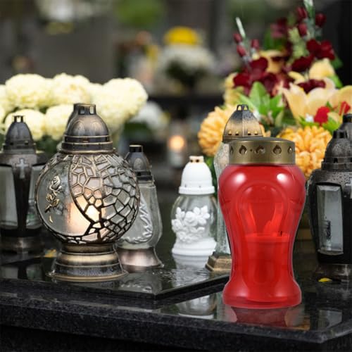 Linternas de Cementerio Rojas para Decoración Elegante de Jardín 5