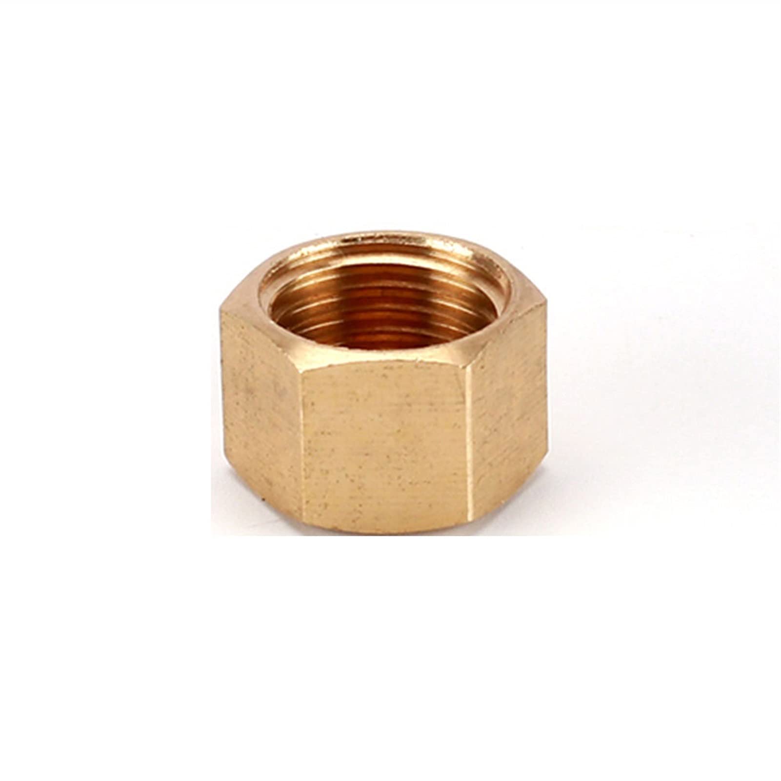 Qinlu-Brass Connector Hose Fitting Brass Pipe Fitting Male/Female Thread 1/4'' BSP Tee Type Elbow Nipple Copper Fittings Water Oil Gas Adapter, corrosion resistance ( Color : Cap , Size : 1/4