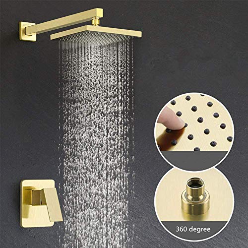 Fauce de douche murale dorée de haute qualité en laiton massif LWX - 3