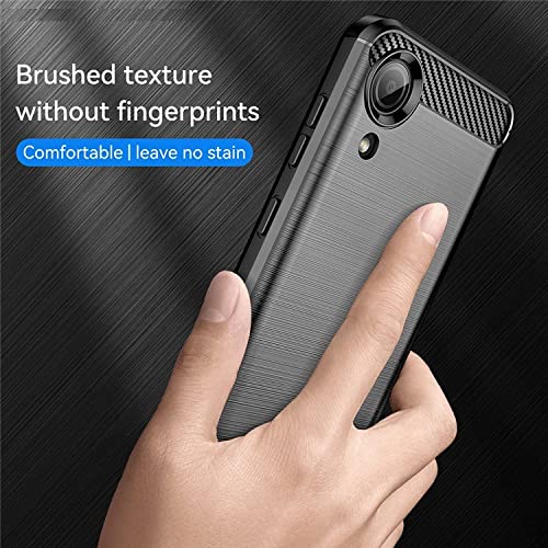 Image of FitSmart Shockproof Hybrid TPU Carbon Fiber Flexible Zebra Back Cover for Samsung Galaxy A03 Core /SM-A032F, SM-A032F /DS - Black
