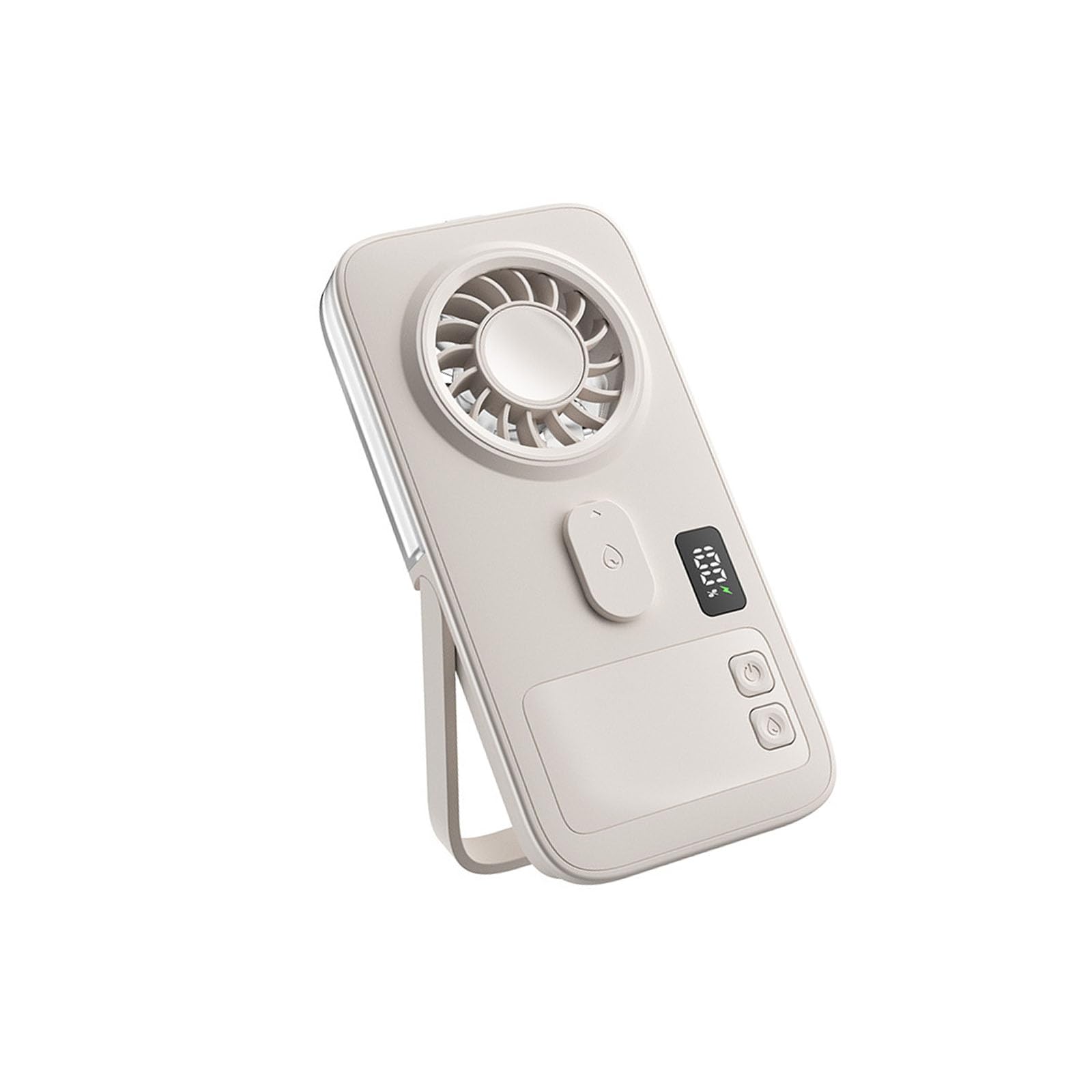 Alksubbm Handheld Fan with LED Display USB Rechargeable Compact Cooling Device for Home Work Travel Desk Humidifying Fan