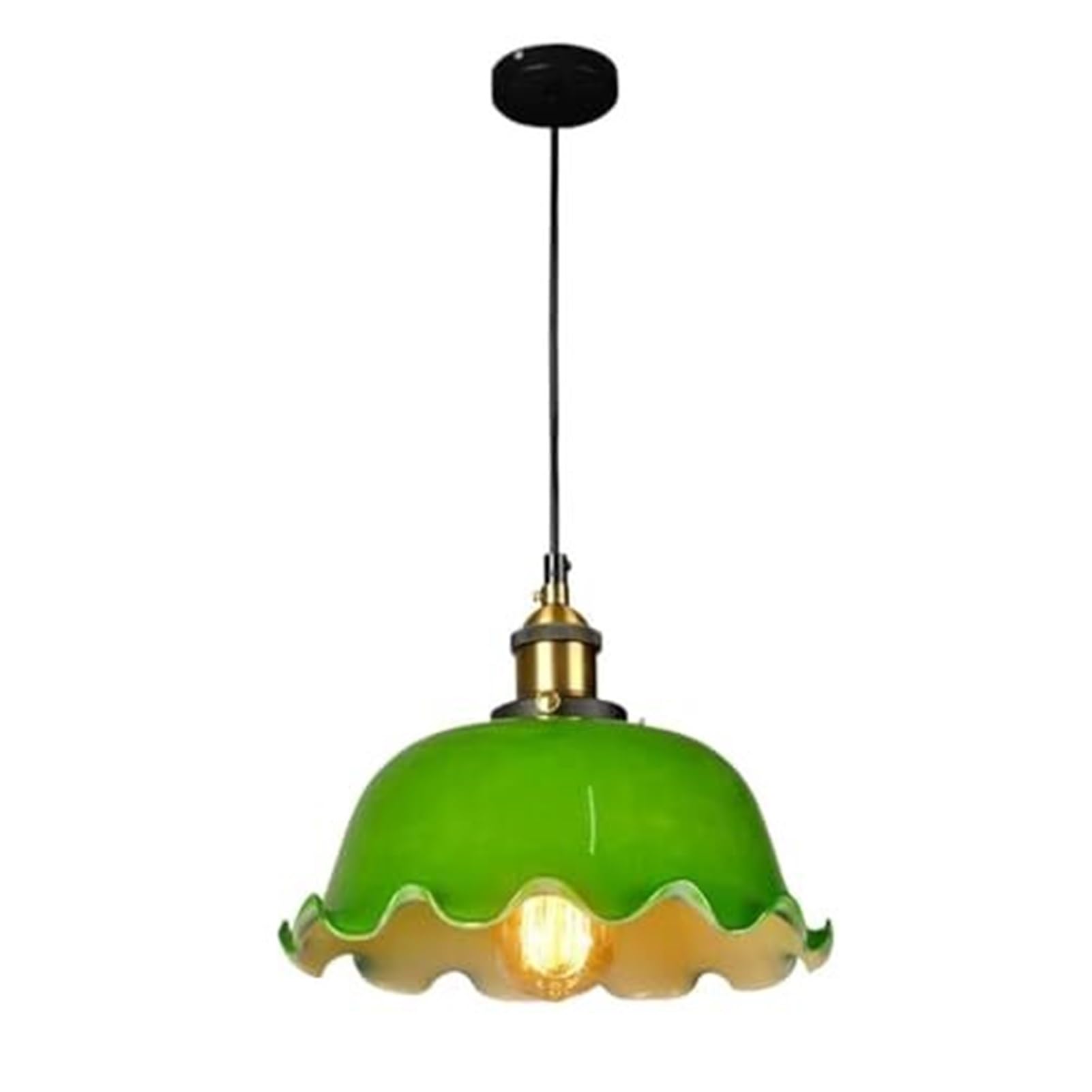KBUUKYYXouy Thickened Glass Cone Shape Farmhouse Pendant Lamp Chandelier Hanging Lighting Ceiling Fixture E27 Scandinavian for Bedroom Cafe Study Kitchen Island(B)