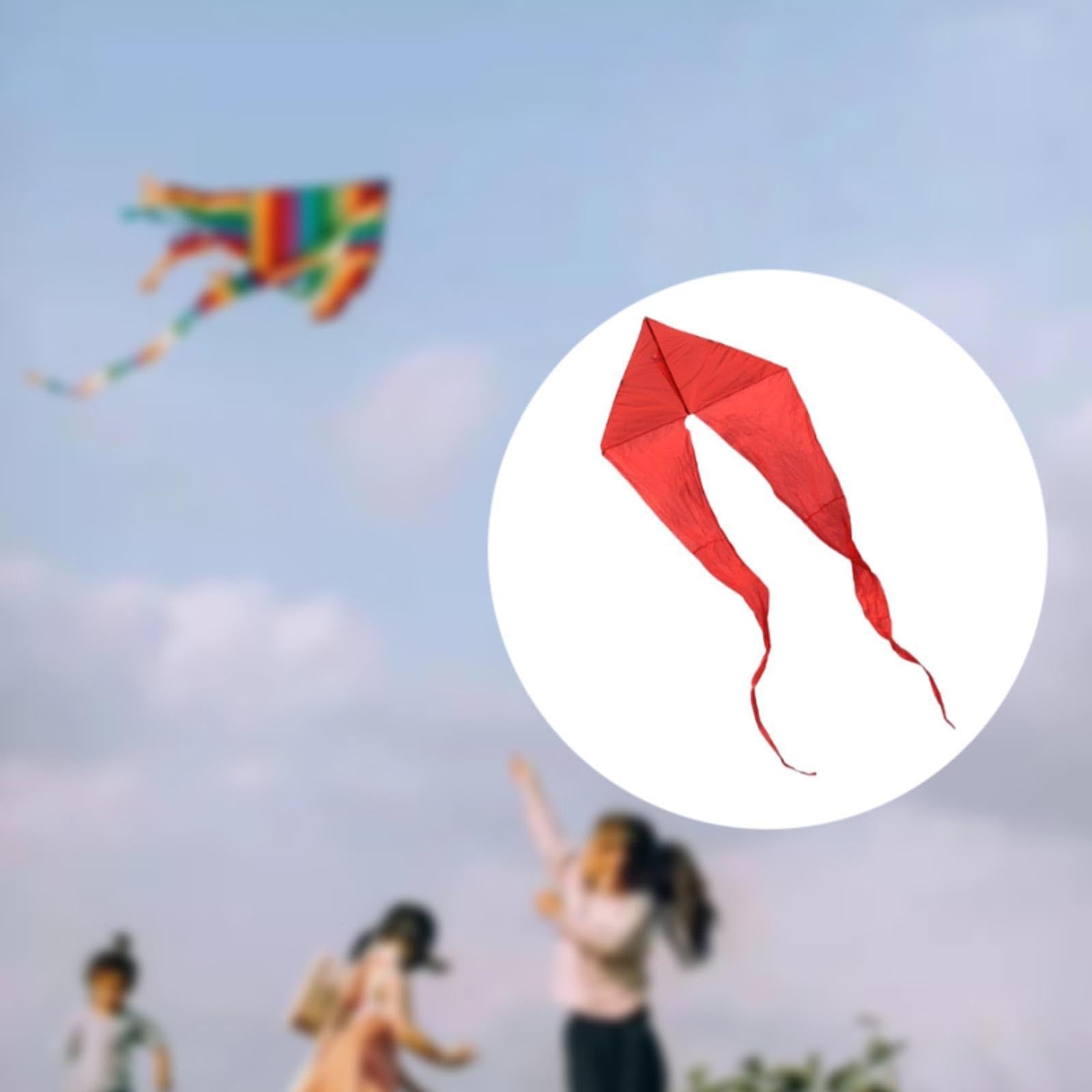 Cometa Fantasma con Diseño de Cola Danzante Juguete Volador Triangular Portátil Línea Individual Plegable para Niños Adultos y Principiantes