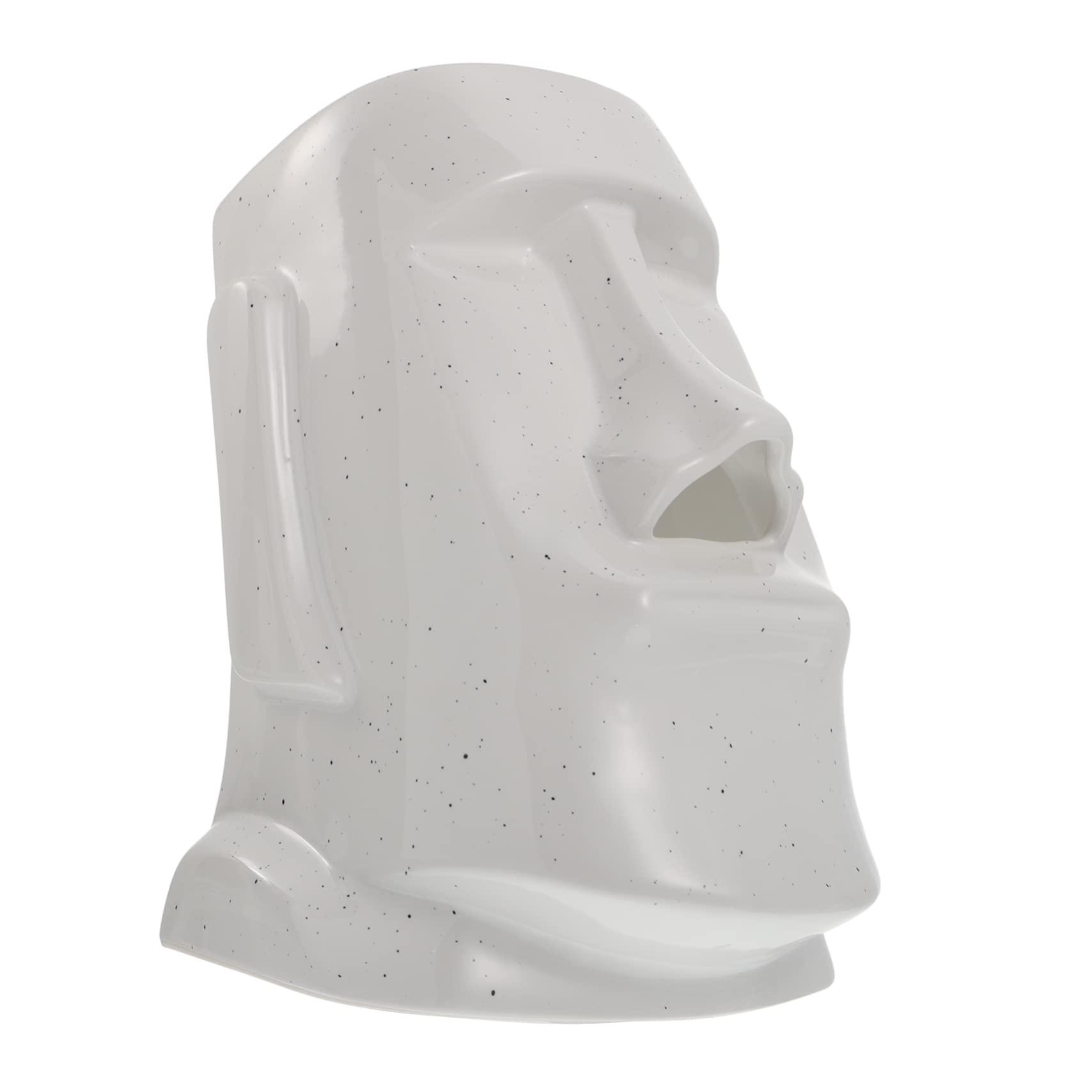 Boîte à Mouchoirs Moai en Céramique, 1 Pièce Blanche