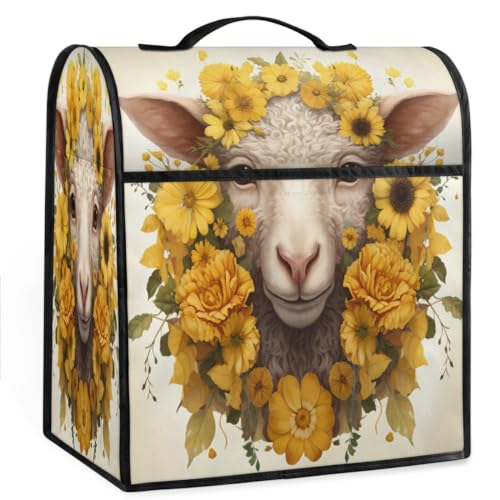 Coffee Maker Cover Sheep Sunflower Floral Kitchen Appliance Covers Small Appliance Covers Blender Cover Juicer Cover Dust Covers for Kitchen Appliances with Top Handle and Pockets,Washable,C638