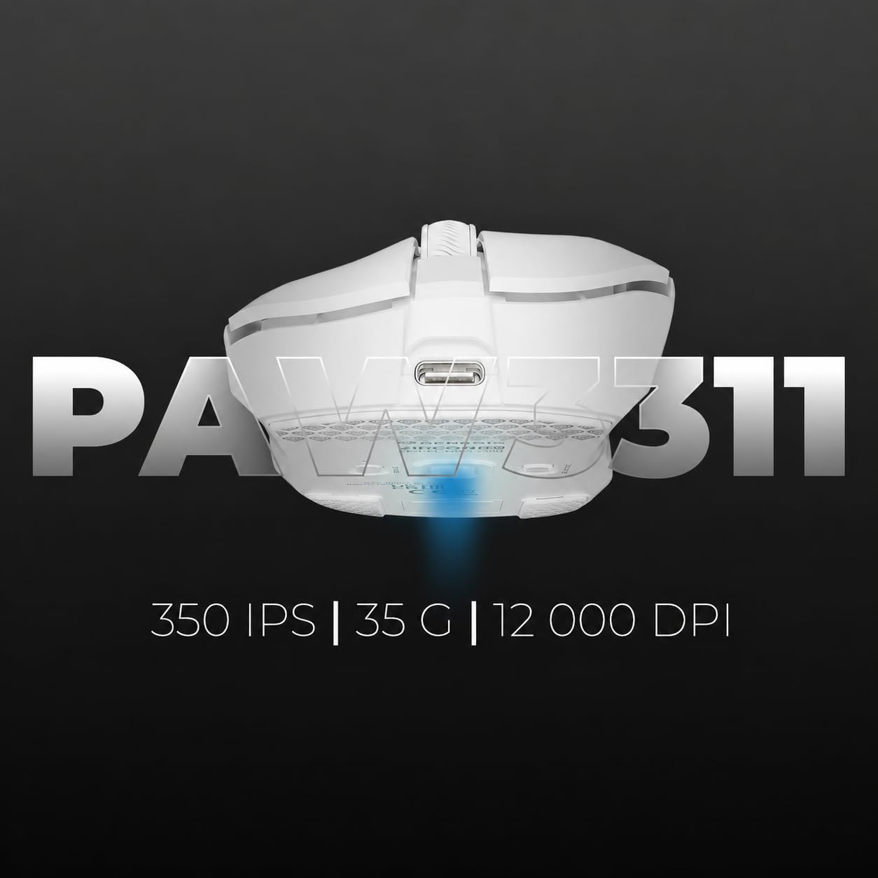 Genesis Zircon 880 - Ratón inalámbrico para videojuegos (12000 ppp, modo triple), color blanco | Ratón inalámbrico E-Sport con sensor PAW3311, 64 g, Kailh Optical, 6 botones, 2,4 GHz, Bluetooth y USB-C