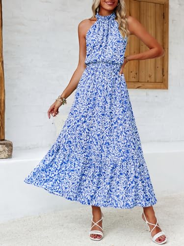 Chang Yun Maxi Summer Dresses for Women Halter Sleeveless Floral Boho Sun Vacation Outfits Long Wedding Guest Dress2
