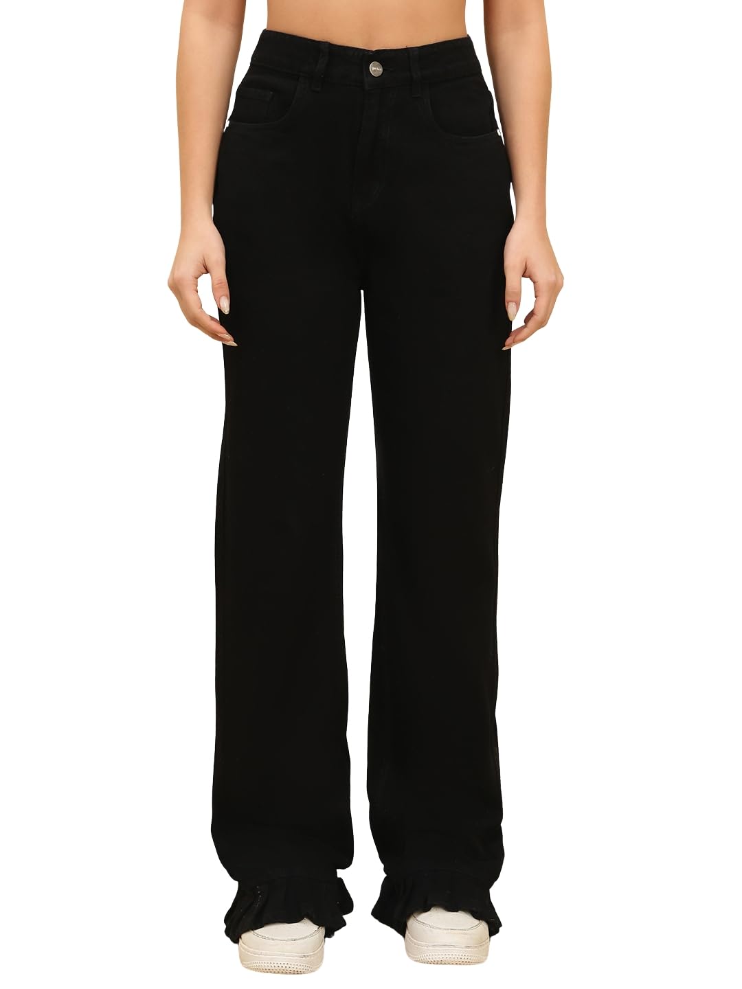 puella Women Black High-Rise Straight Fit Jeans-picture-20