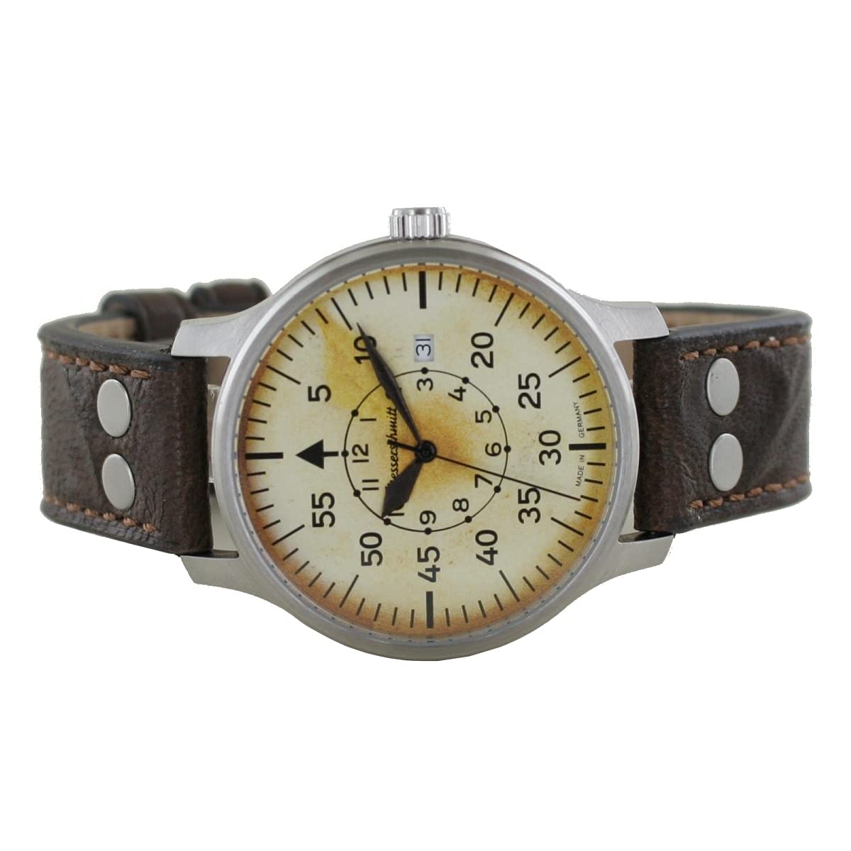Aristo ME-42 - Reloj de aviador para hombre (piel, estilo vintage)