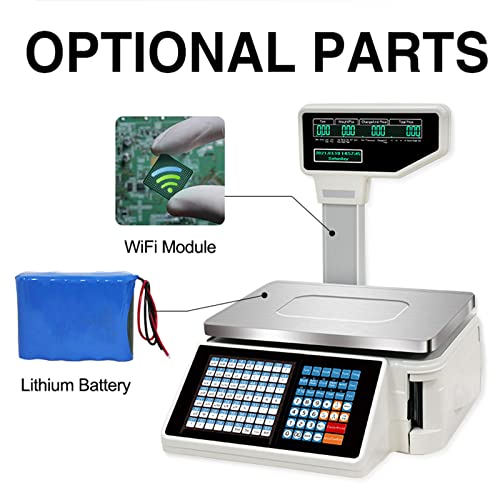 Báscula comercial digital con pole display y etiqueta 30KG miniatura 2