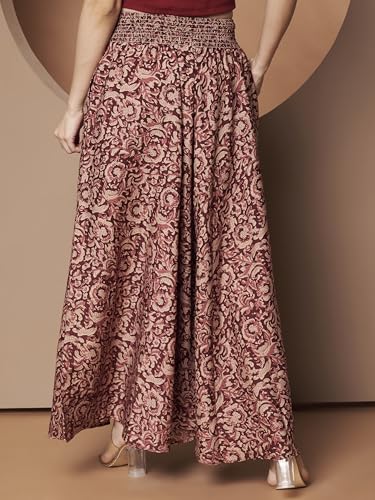 Image of KZULLY | Palazzo for Women | Solid & Printed | Stylish Wide-Leg | Comfortable Elastic Waist Bottomwear