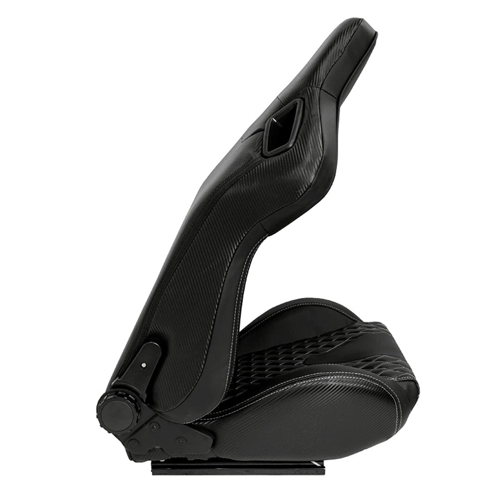 Sedile Sportivo 'MS' - Nero/Grigio - reclinabile doppia regolazione - incl. Slitte