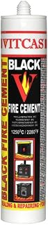 Arctic Hayes VITCAS Black Fire Cement, Excellent Adhesion, Fire Resistant up to 1250°C, For Patching and Repairing Fireplaces, Stoves, Boilers, 310ml