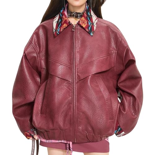 Chaqueta de cuero sintético urbana para paseos de otoño y universidad