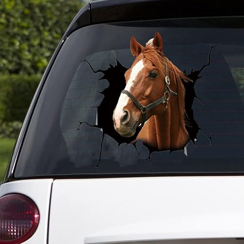 Miniatura 9 de ikasus Paquete de 4 calcomanías de caballo para automóvil, calcomanías de caballo para parachoques de ventana de automóvil, calcomanías de vinilo 3D
