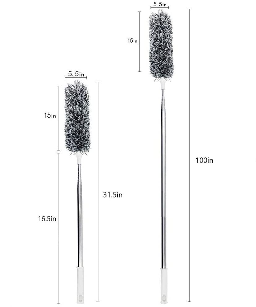 Kmils Feather Duster for Home Cleaning, Fan Cleaning Duster, Microfibre Duster for House Cleaning, Cleaning Duster with Long & Extendable Handle and Washable & Bendable Duster 3