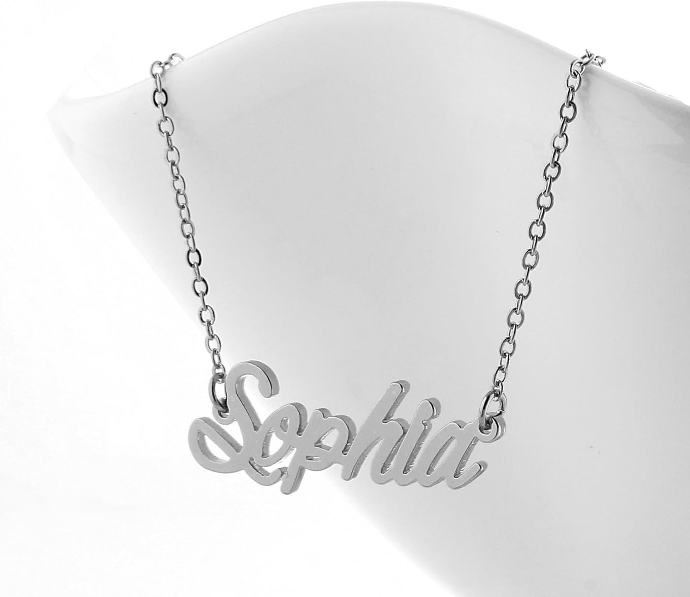 AOLO Personalized Name Necklace Custom Any Name Necklaces Customized Nameplate Stainless Steel Jewelry for Womens Mens - Image 3