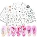 Sytaun 16 Nail Sticker Décoratif Nail Art Decal Manucure Autocollant, Feuilles Ligne Style Visage Motif Nail Art Autocollants Stickers Décor Manucure Outil