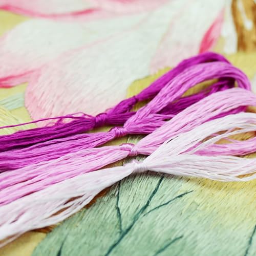 Image of 4 Skeins Mulberry Silk Floss Embroidery Thread Floss-Cross Stitch Threads China Silk Woven Jewelry Threads DIY Sewing Kits (17)