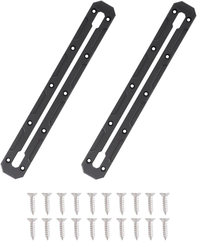 VTurboWay 2 Pcs 13.4″ Low Profile Track, Kayak Track for Fishing Rod Holder, Kayak Gear Track Accessories, Reinforced Marine Nylon, Free Installation Screws