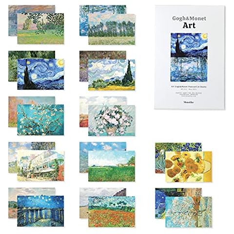 Monolike Art Gogh & Monet Single cards - mix 24 pack, Famous painting and Famous 24 Monet + Gogh Single cards Cover