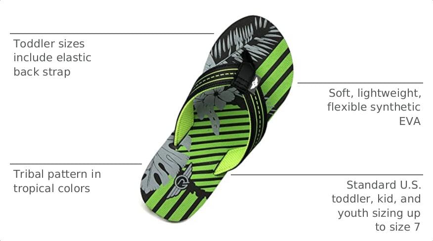 Image of REDVOLUTION New Boys' Beach Sandal TRIBAL Tattoo | Geometric Bali Flip-Flop Sandals