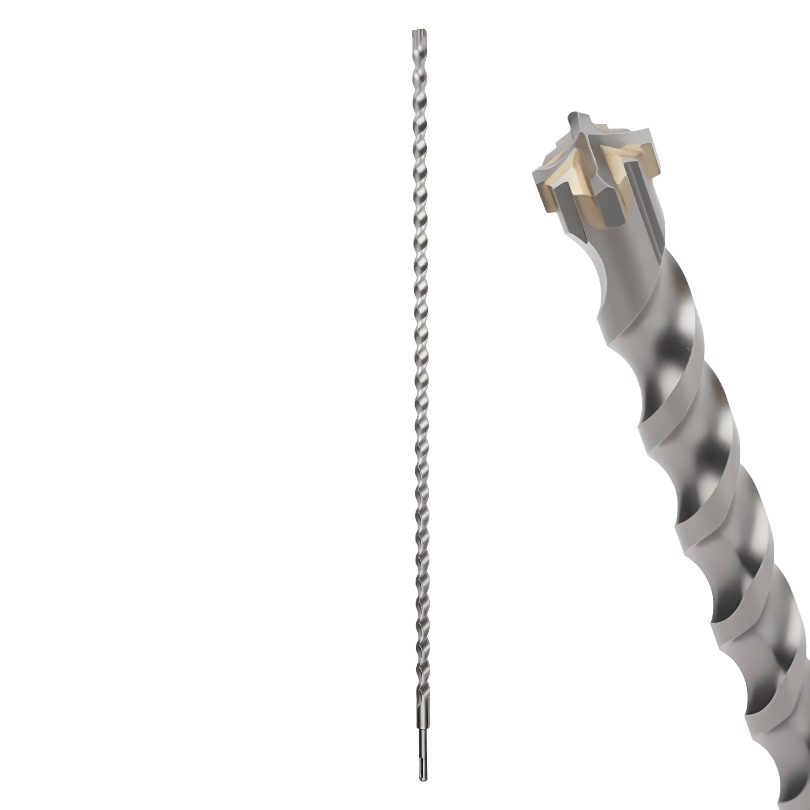 MOXPIFY 16mm Masonry Drill Bit 800mm Long, Hammer SDS Drill Bit for Reinforced Concrete, Brick Walls, SDS Plus Shank (16mm x 800mm) — image 1