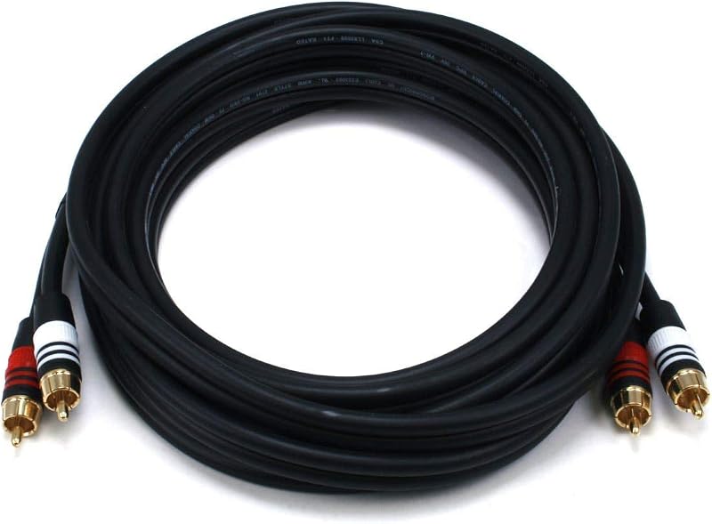 PREMIUM 2 RCA Plug/2 RCA Plug M/M 22AWG Cable - 15 pies