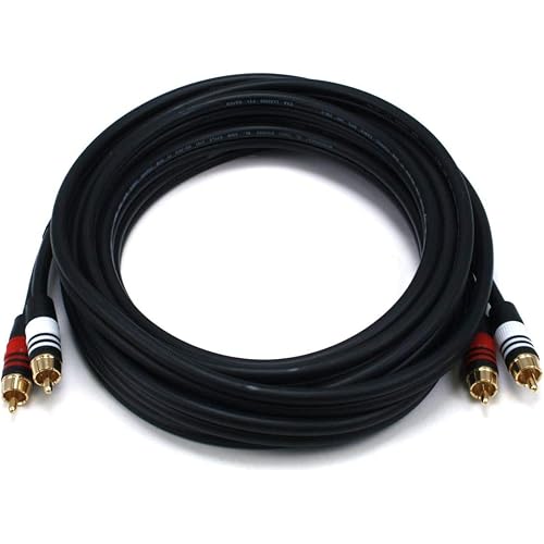 PREMIUM 2 RCA Plug/2 RCA Plug M/M 22AWG Cable - 15ft