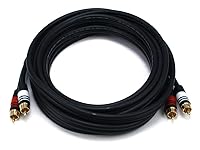 Vista 11 de Monoprice Cable de audio de dos canales de alta calidad, 3 pies, color negro, 2 conectores RCA a 2 conectores RCA de 22 AWG, macho a macho
