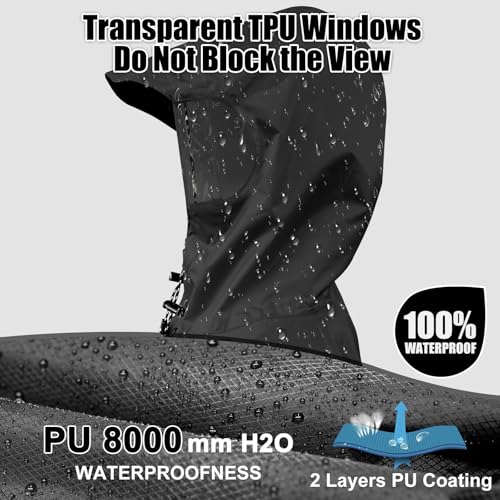 Andake Waterproof Rain Poncho for Adults Unisex,230T Ripstop Polyester,Raincoat Gear with Transparent Viewing Window Outdoors2