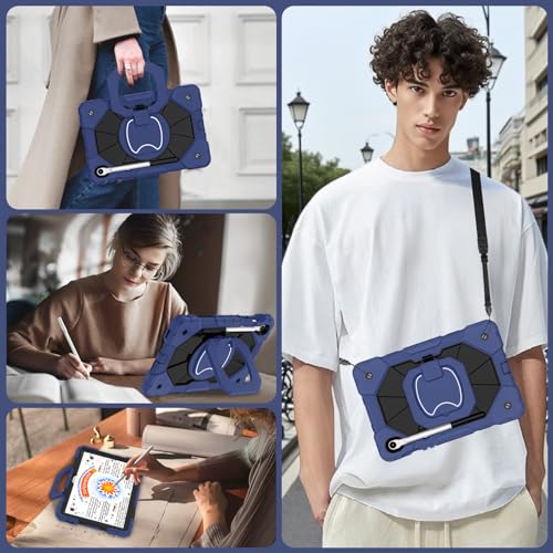 Image of WESOROL Case for Samsung Galaxy Tab S10 Lite /S10 FE /S9 FE 10.9 Inch Galaxy Tab S9 11 Inch,Shockproof Cover for Samsung S9 FE Tablet Case with Screen Protector Rotate Stand Pen Holder,Navy Black