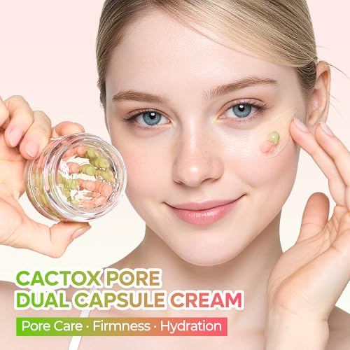 Dr.Melaxin Cactox Pore Dual Capsule Cream – Pore Minimizing Hydrating Face Cream with Cactus Extract, PDRN & Vegan Collagen for Firmness & Skin Repair - Image 3