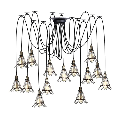 Lustre à cage en métal rustique pour une ambiance de chambre chaleureuse et vintage
