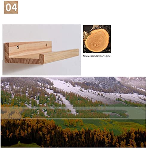 HJW Praktische opbergrek hout opknoping drijvende planken voor thuis decoratieve sets van 2 wandplank plank display rek voor plant pot wekker fotolijst decoratie cadeau 1Huiyang-01020, bruin - Image 6