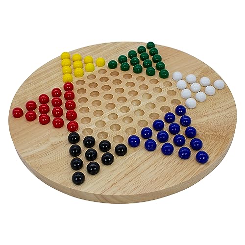 GICO Holz Halma Spiel XL - D30cm Brettspiel für die ganze Familie, 6...