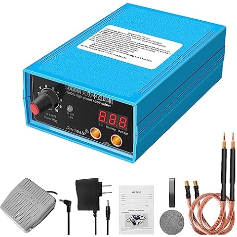 Spot Welder, Geevorks Battery Spot Welder 10 Gear Output Power Adjust, 5000W Spot Welding Equipment for Sopts Welding 18650/26650/32650 and 0.1~0.15mm Nickel Sheet Cover
