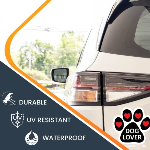 Image of Dog Lover Pawprint Car Magnet 5 Inch, Dog Lover Gift