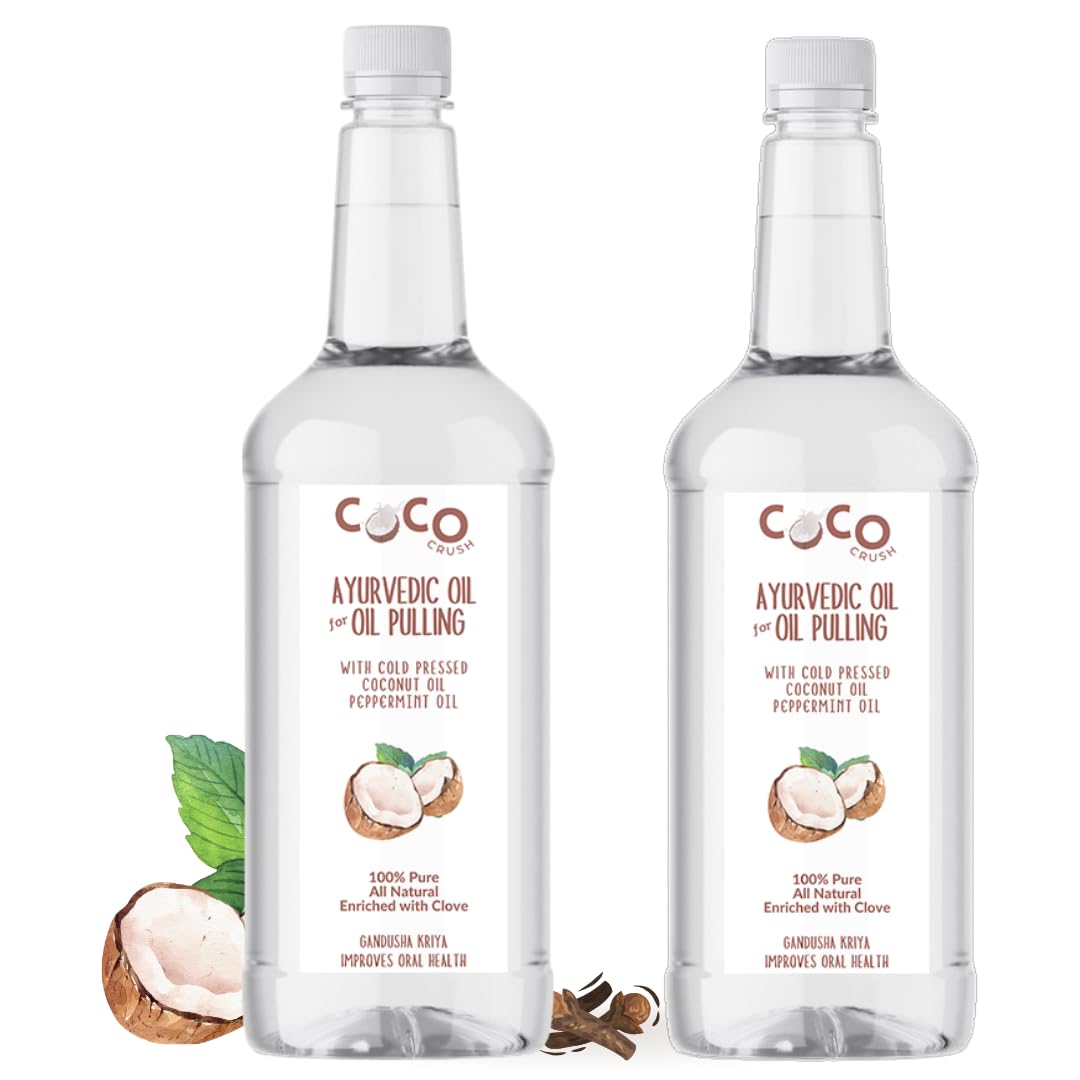 COCO CRUSH Ayurvedic Coconut Oil Pulling Blend with Virgin Coconut Oil, Peppermint Oil, & Clove Oil | Cold-pressed & Virgin | Oral Care for Fresh Breath & Healthy Gums, Teeth (1L (2 * 500ML)) (B0D3XPJ68J) Amazon Price History, Amazon Price Tracker