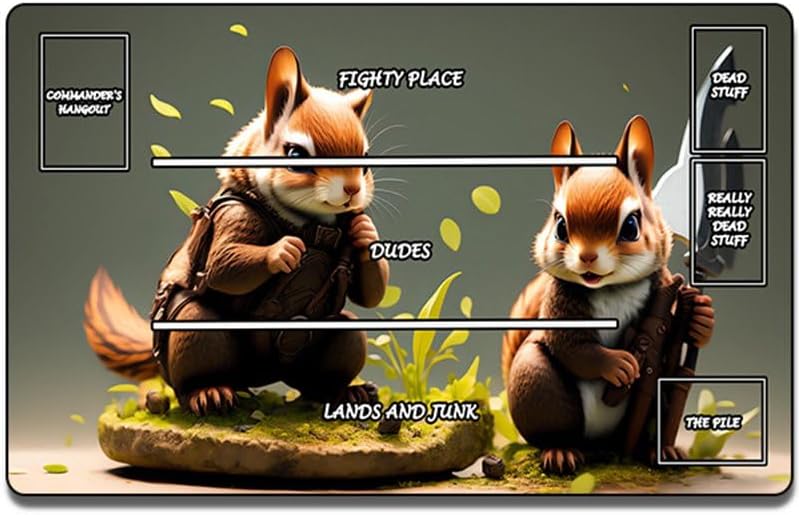 Miniatura 1 de Tapete de juego para MTG, 24 x 14 pulgadas, tapete de juego de animales TCG con zonas para juego de cartas intercambiables, superficie de tela lisa,