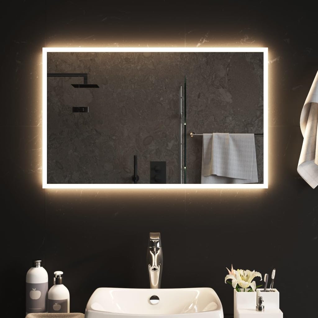 Miroir de salle de bain à LED rétroéclairage épuré et verre haute clarté