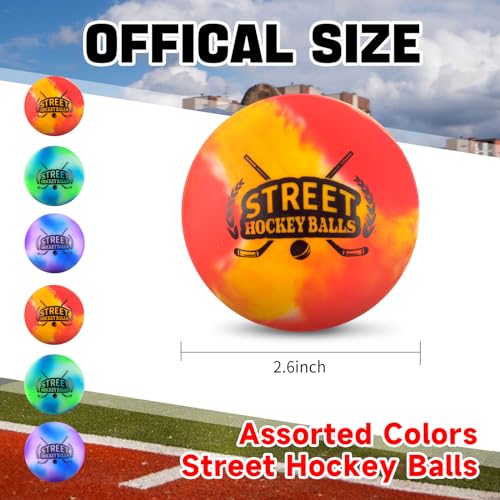 image for DLUGOPIS 12Pack Street Hockey Balls Outdoor Hockey Balls Roller Hockey