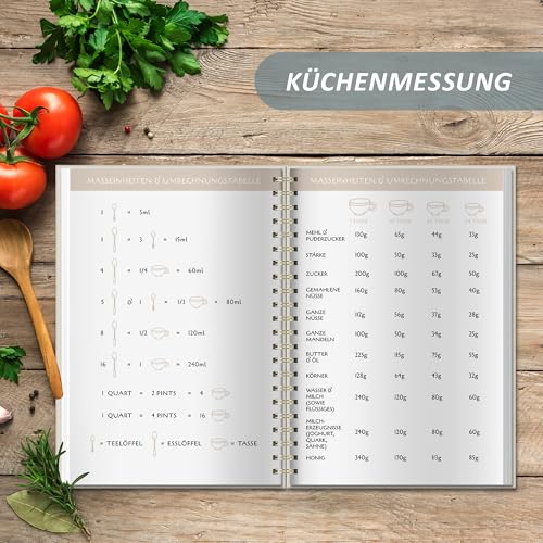 BIROYAL Rezeptbuch zum Selberschreiben A5, Kochbuch Selbst Schreiben, Rezeptbuch für 100 Lieblingsrezepte, Kochbuch zum Selberschreiben, Recipe Book Backbuch Schreiben, Rezepte Buch zum Ausfüllen