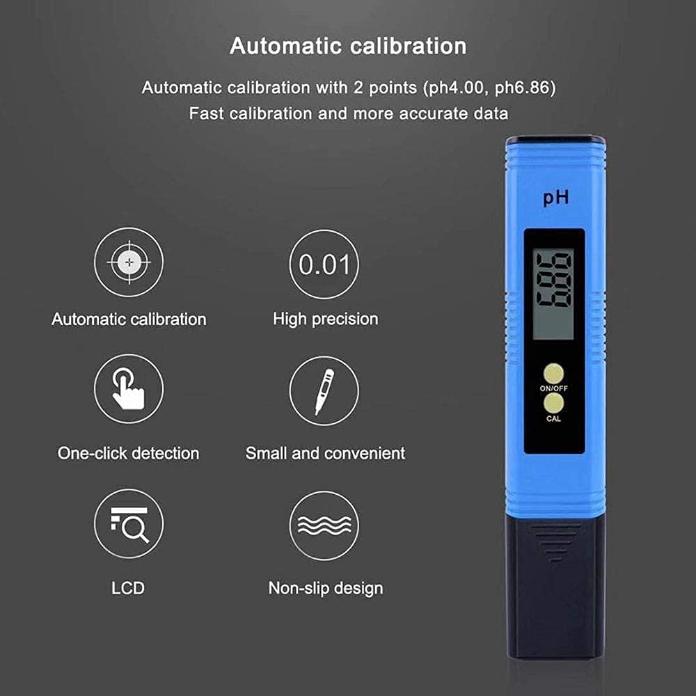 Precise PH Meter, 0-14 PH Measurement Range PH Meter, for Household Drinking Water, Pool, Hydroponics, Aquarium Water practical water quality detector