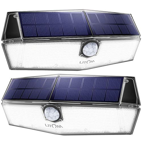 LITOM 200 LED Solar Lights Outdoor, 3 Optional Modes Wireless Motion Sensor...