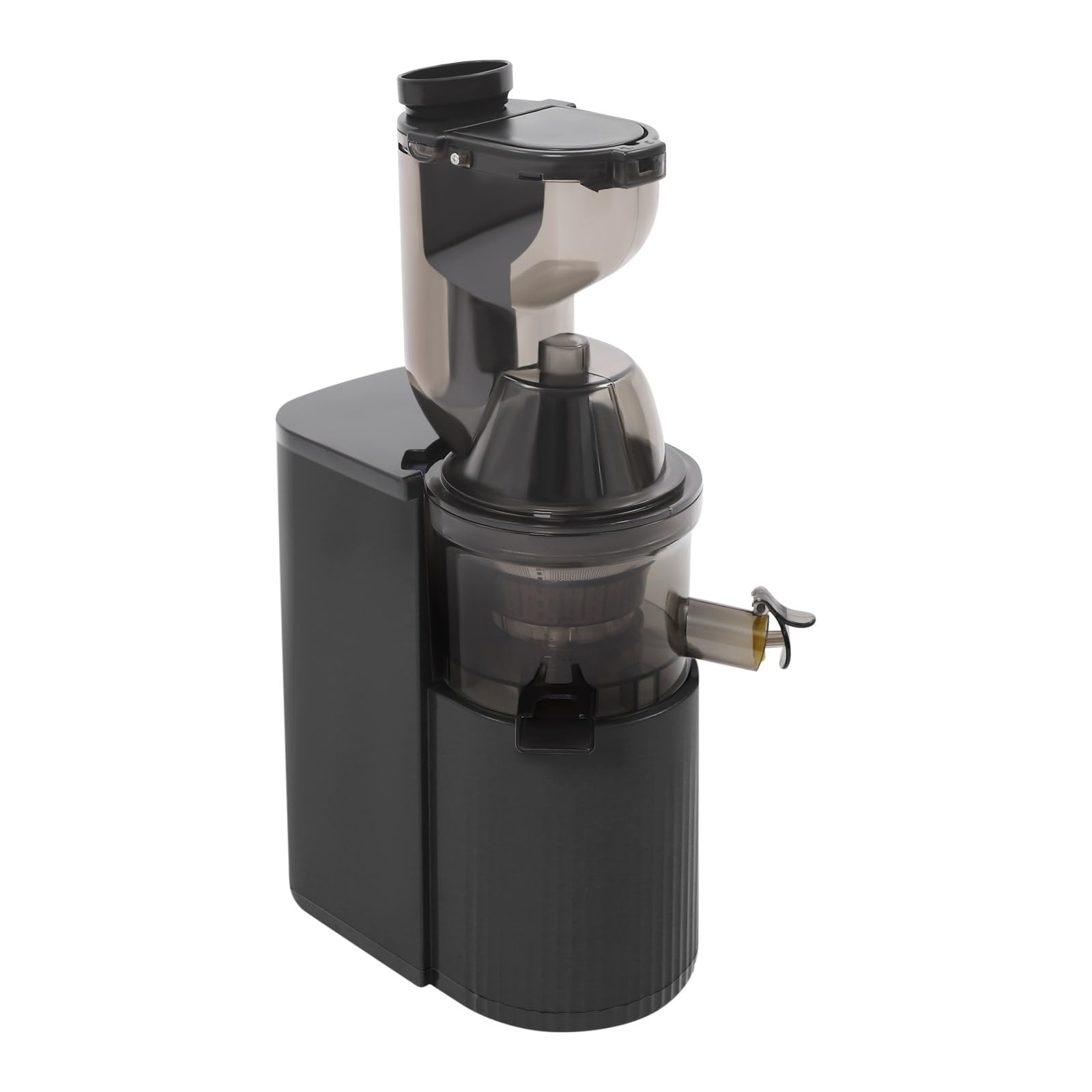 Centrifugeuse à froid en spirale - 800 W - Presse-fruits et légumes - Extracteur de jus lent pour grenades, pommes, oranges, pastèques, raisins (noir)