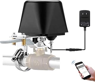 Smart Wifi Water Valve Shutoff Timer, Smart Sprinkler Controller, Wifi Gas Shut Off Valve Controller, for Valves up to 1.5", Compatible with Alexa Google, APP Remote Control, No Hub Required Black