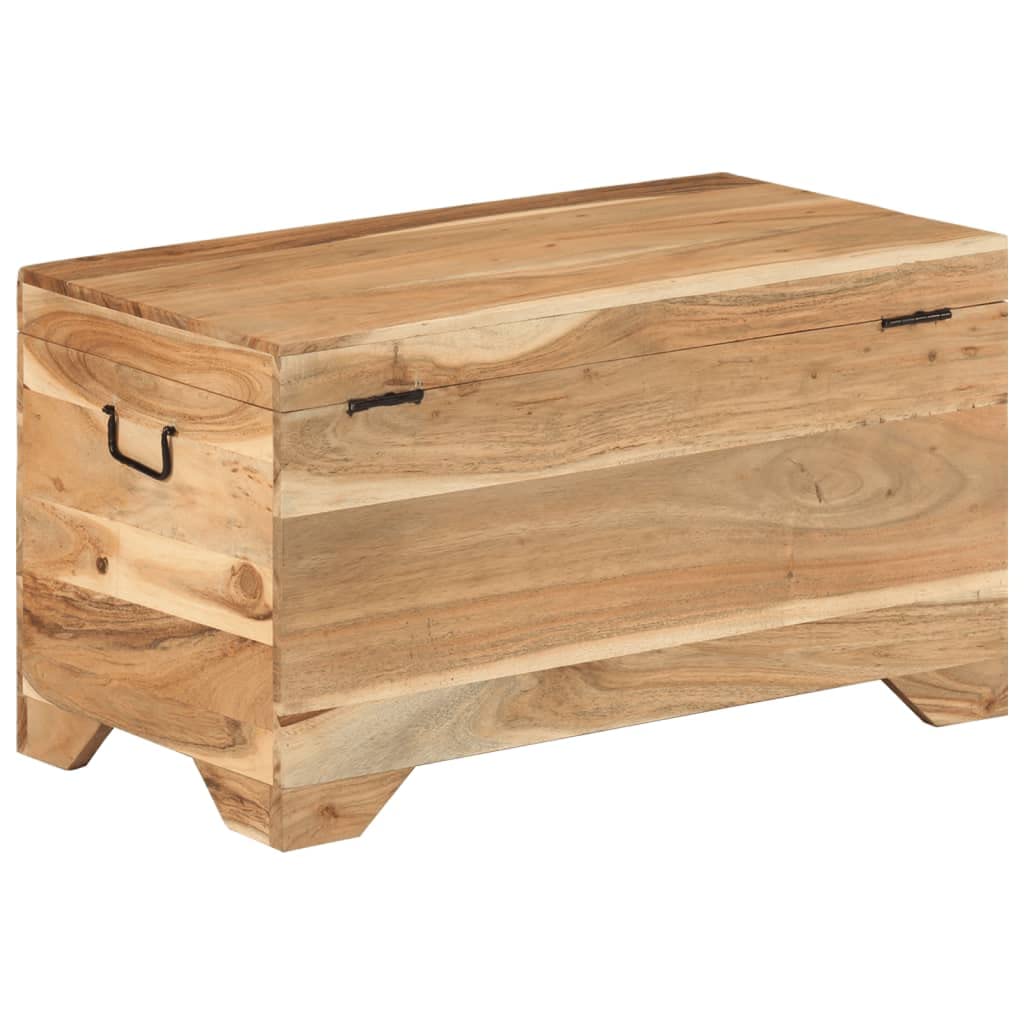 Baúl de madera maciza de acacia, 73 x 39 x 41 cm